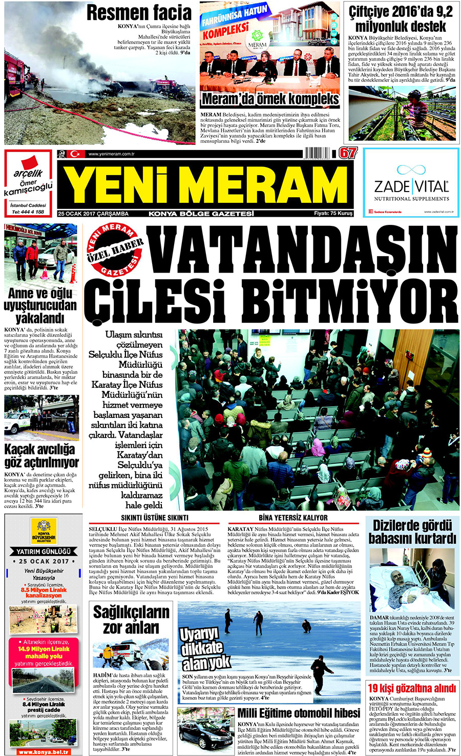 25 Ocak 2017 Yeni Meram Gazetesi