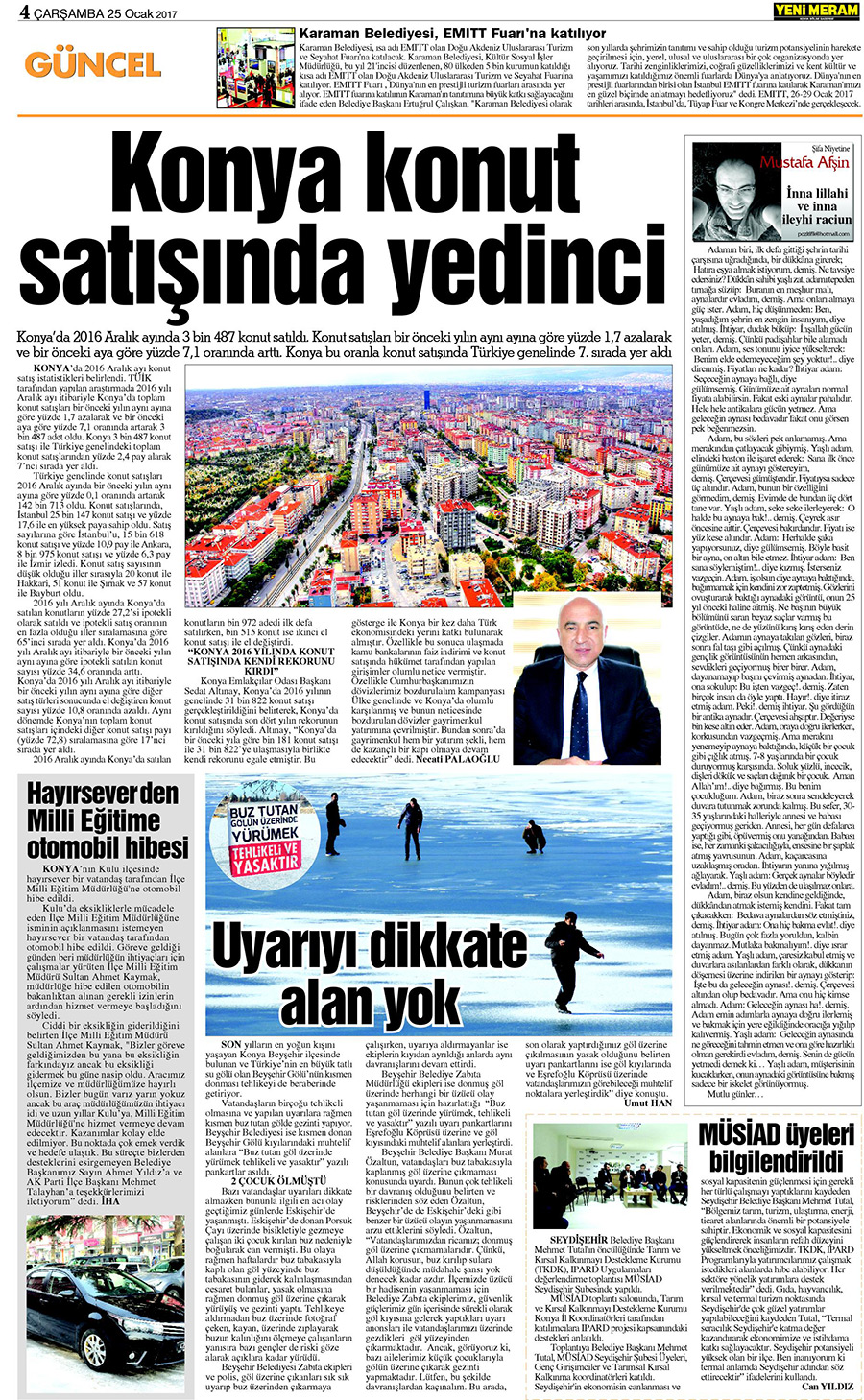 25 Ocak 2017 Yeni Meram Gazetesi