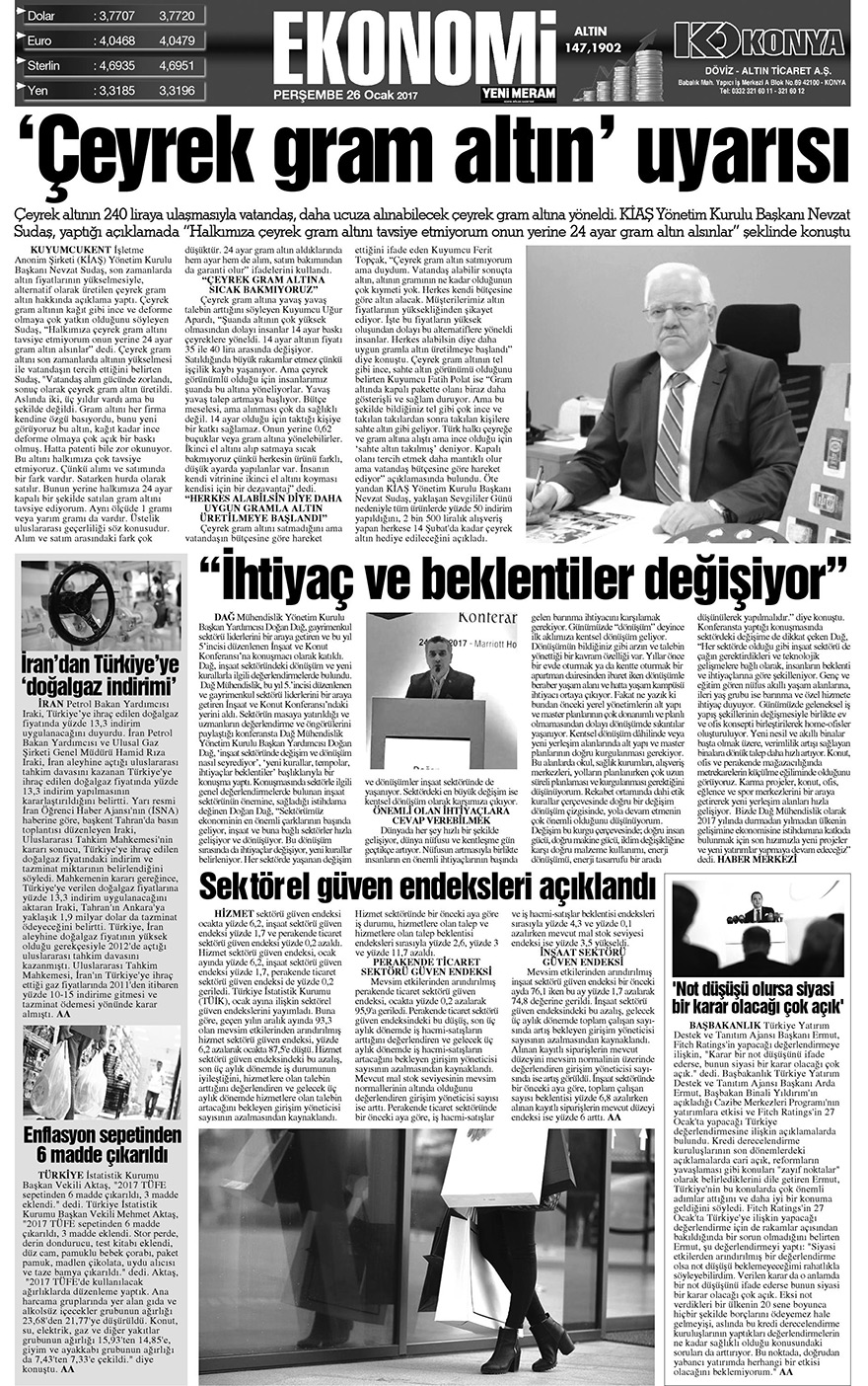 26 Ocak 2017 Yeni Meram Gazetesi