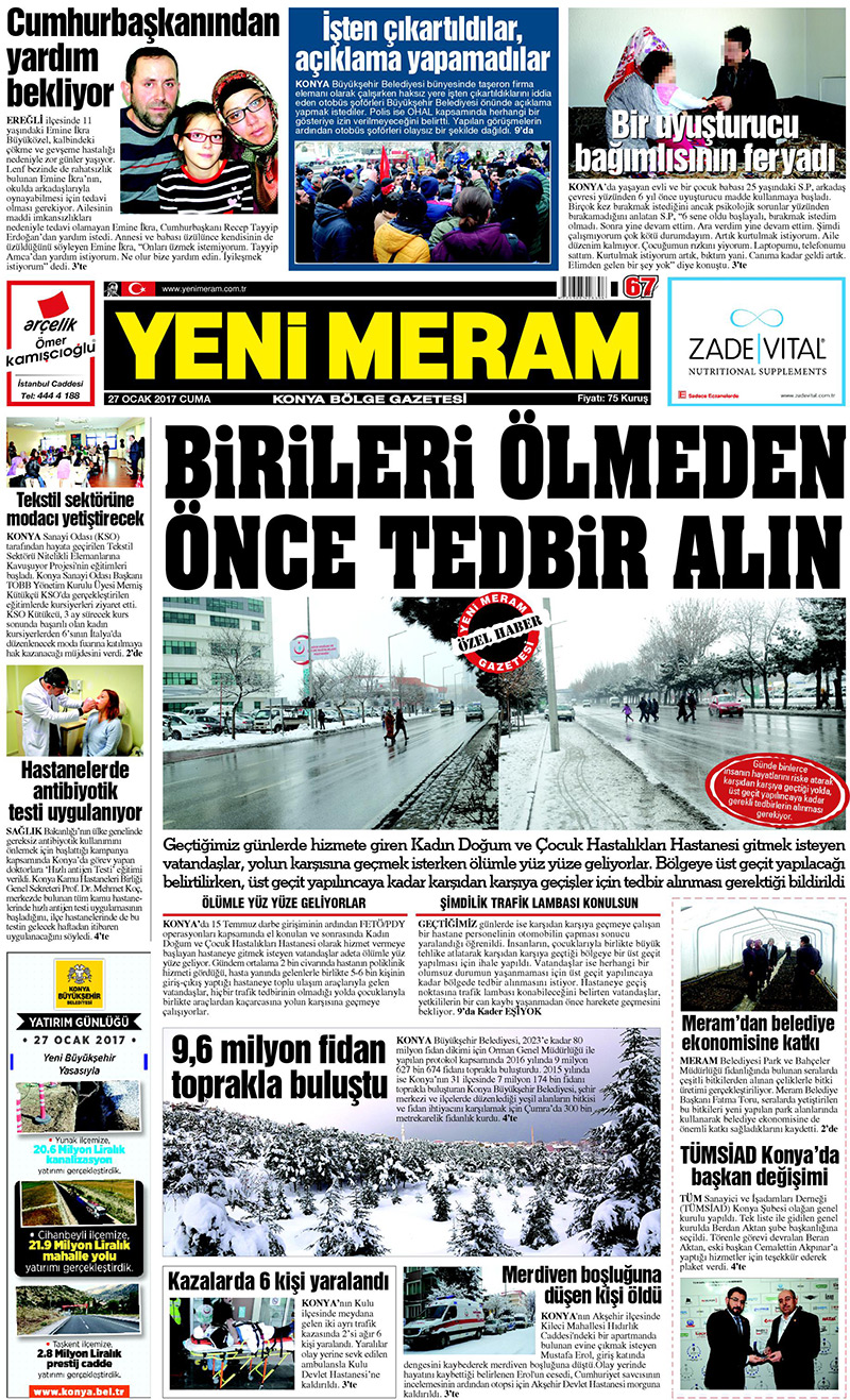 27 Ocak 2017 Yeni Meram Gazetesi