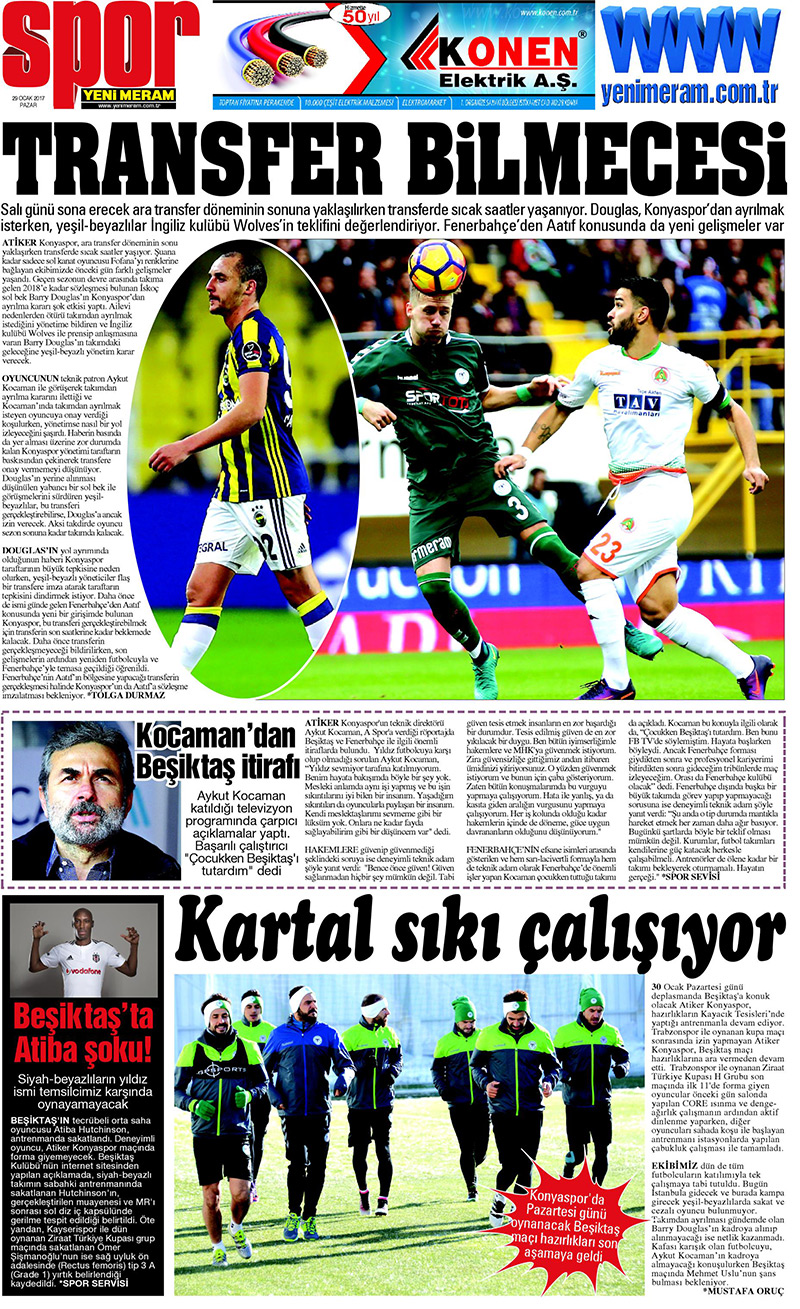 29 Ocak 2017 Yeni Meram Gazetesi