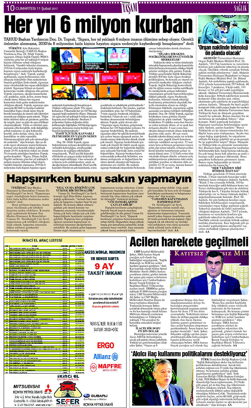 11 Şubat 2017 Yeni Meram Gazetesi
