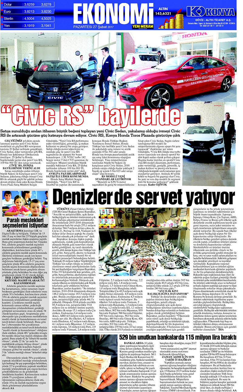 27 Şubat 2017 Yeni Meram Gazetesi