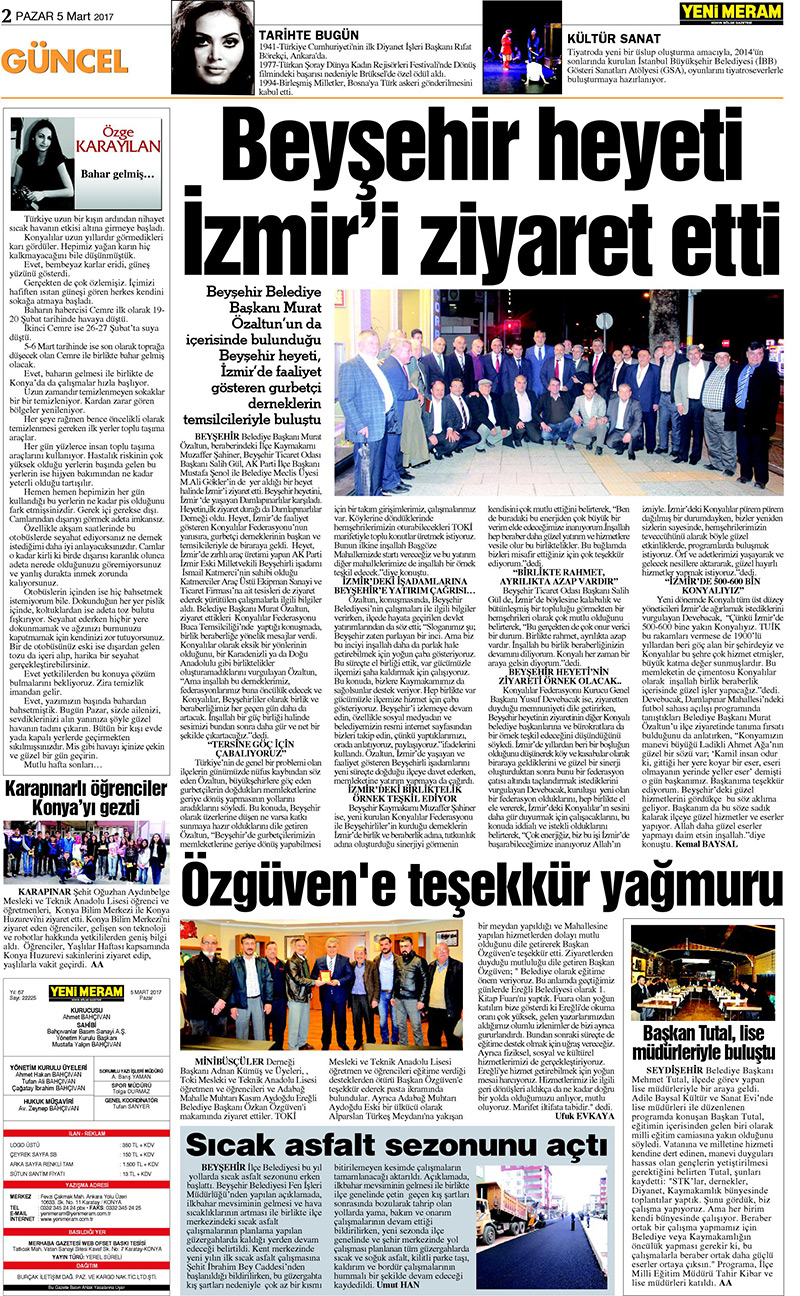 5 Mart 2017 Yeni Meram Gazetesi