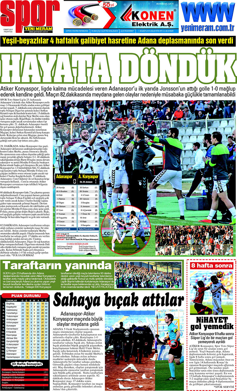 6 Mart 2017 Yeni Meram Gazetesi