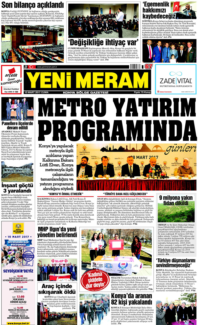 10 Mart 2017 Yeni Meram Gazetesi