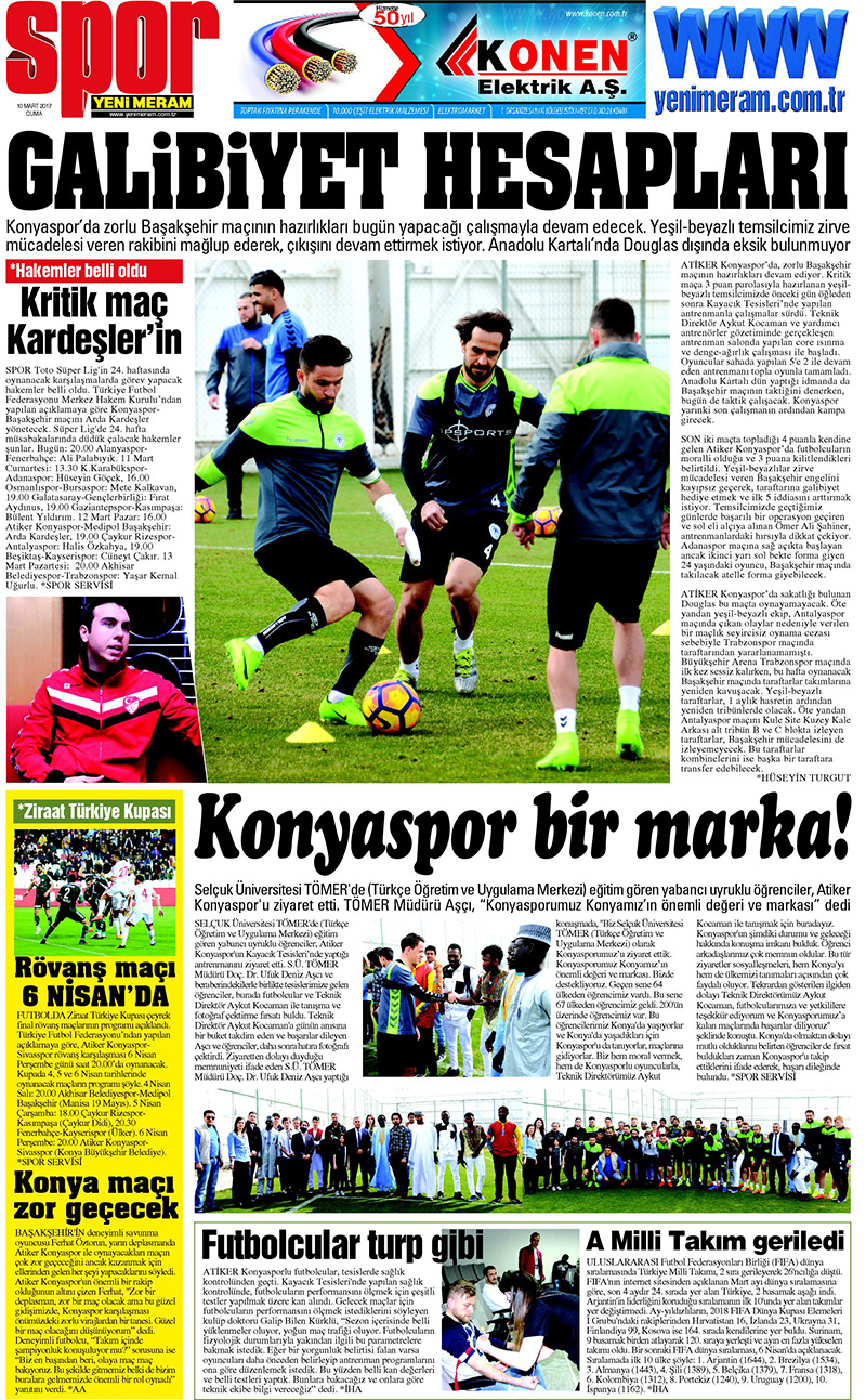 10 Mart 2017 Yeni Meram Gazetesi