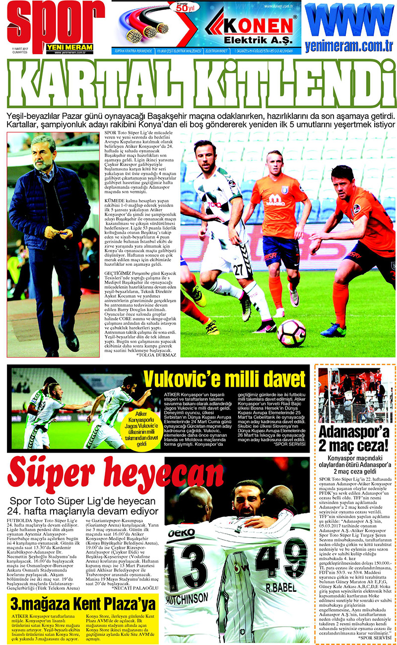 11 Mart 2017 Yeni Meram Gazetesi