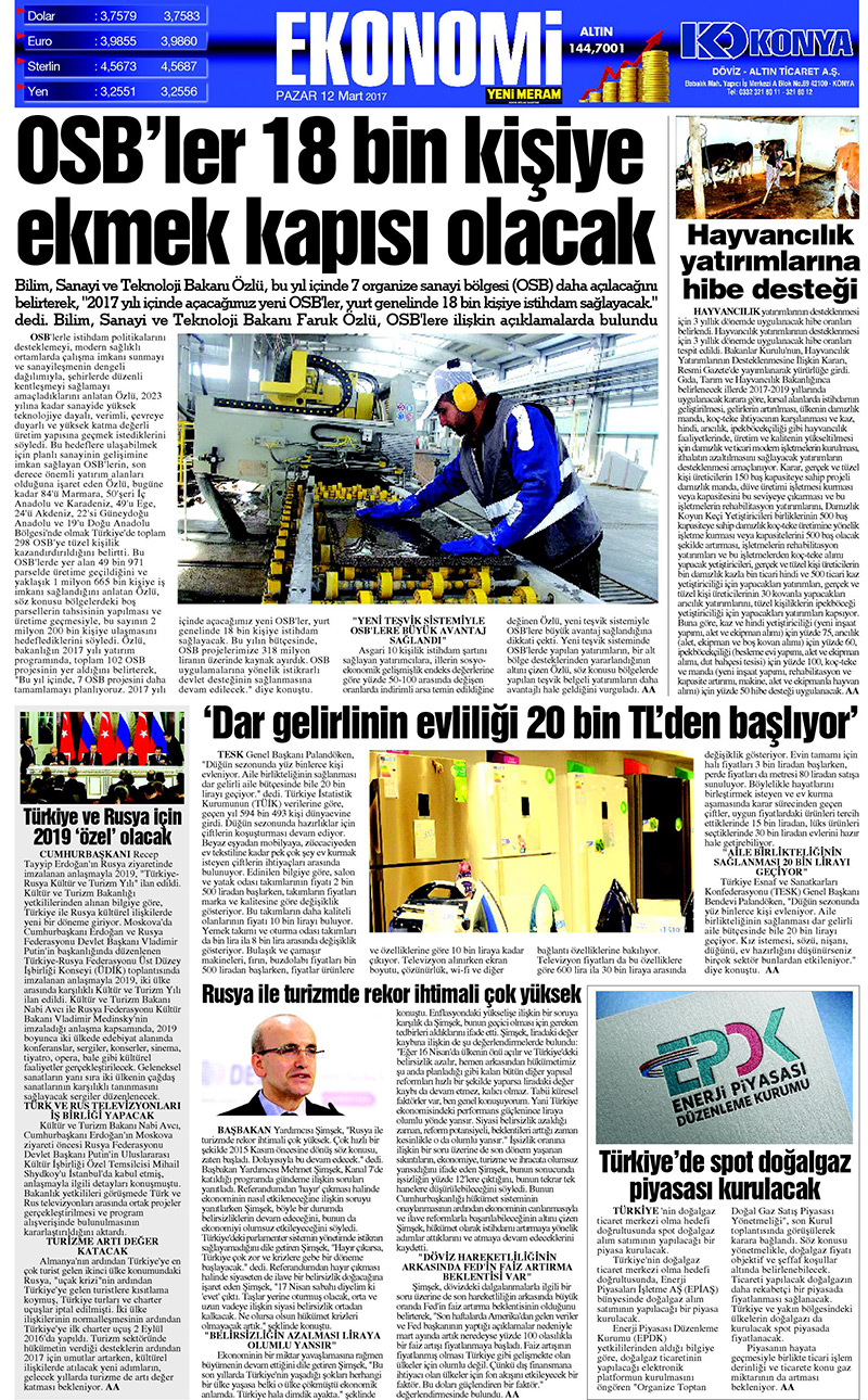 12 Mart 2017 Yeni Meram Gazetesi