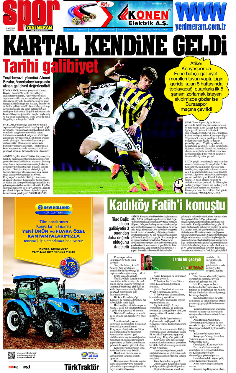 20 Mart 2017 Yeni Meram Gazetesi