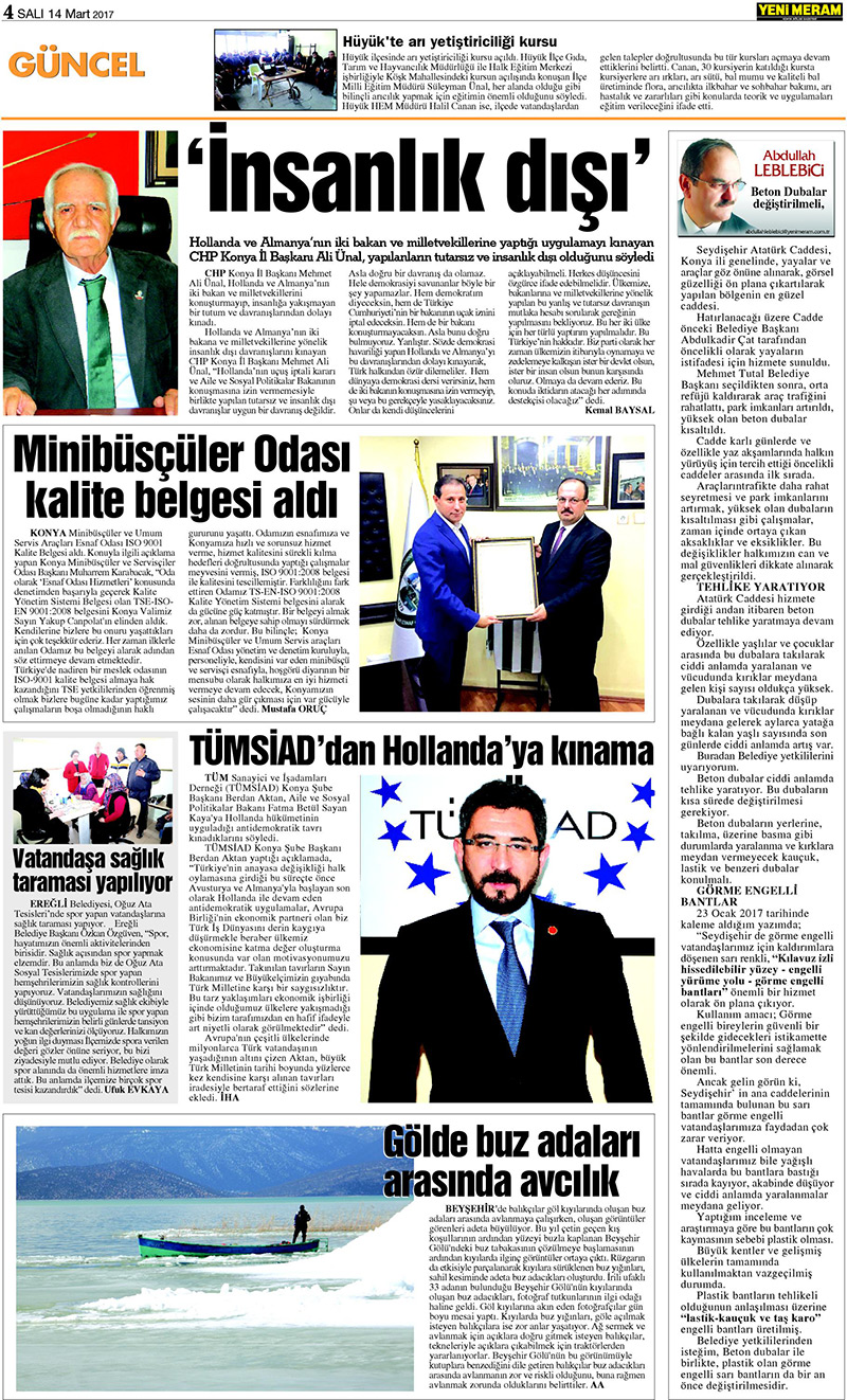 14 Mart 2017 Yeni Meram Gazetesi