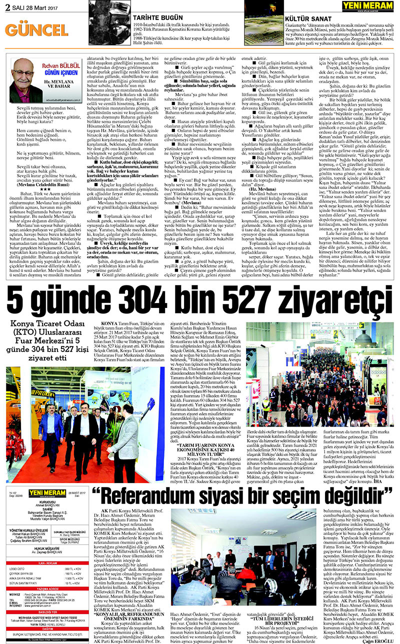 28 Mart 2017 Yeni Meram Gazetesi