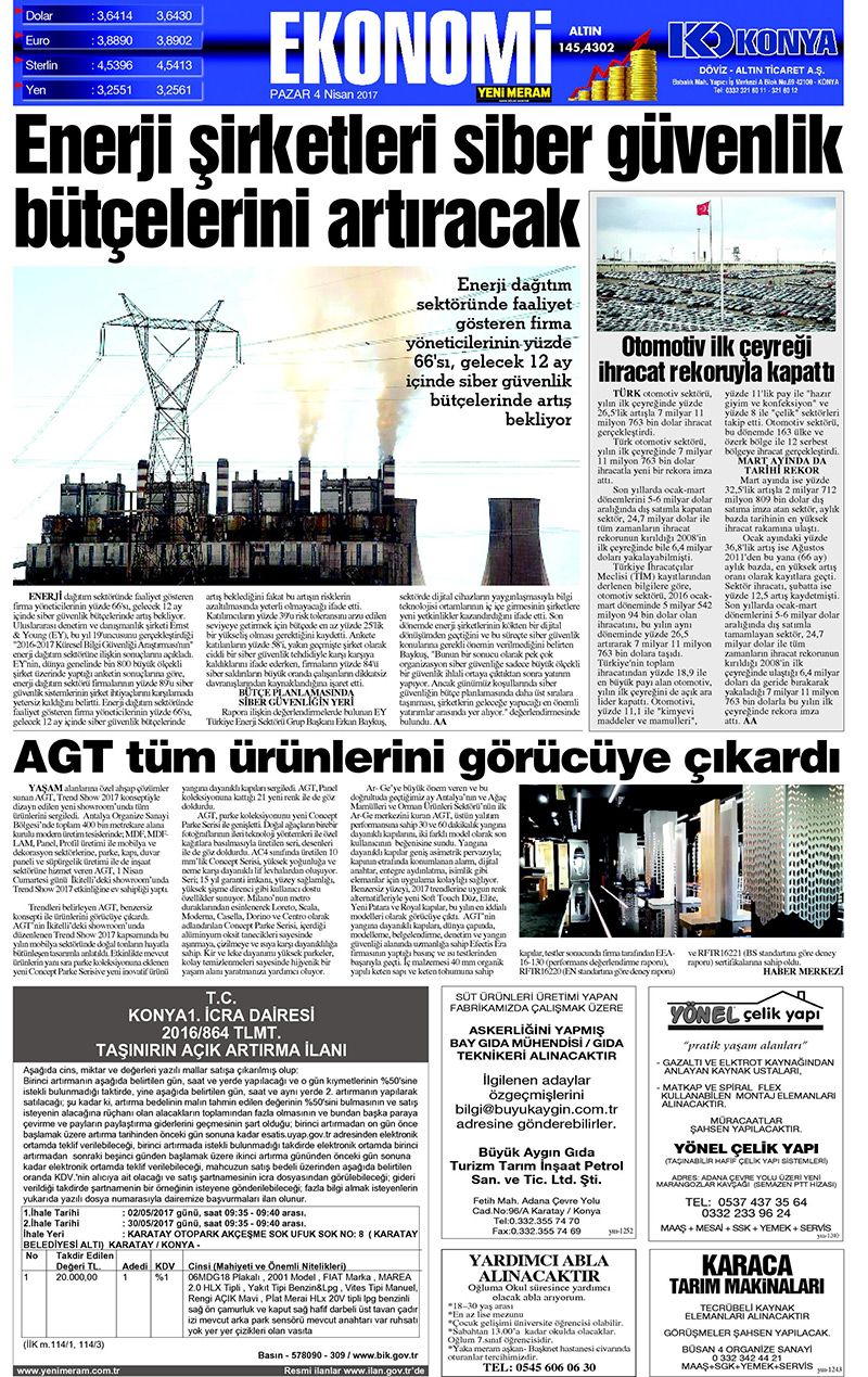 4 Nisan 2017 Yeni Meram Gazetesi