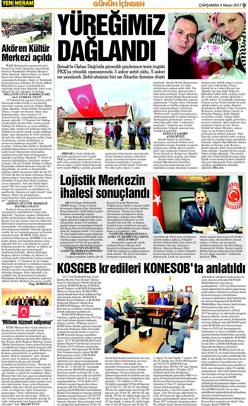 5 Nisan 2017 Yeni Meram Gazetesi