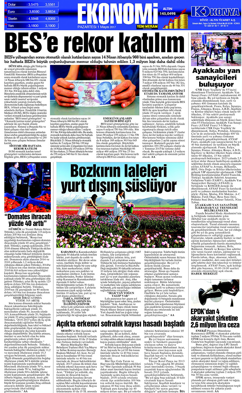 1 Nisan 2017 Yeni Meram Gazetesi