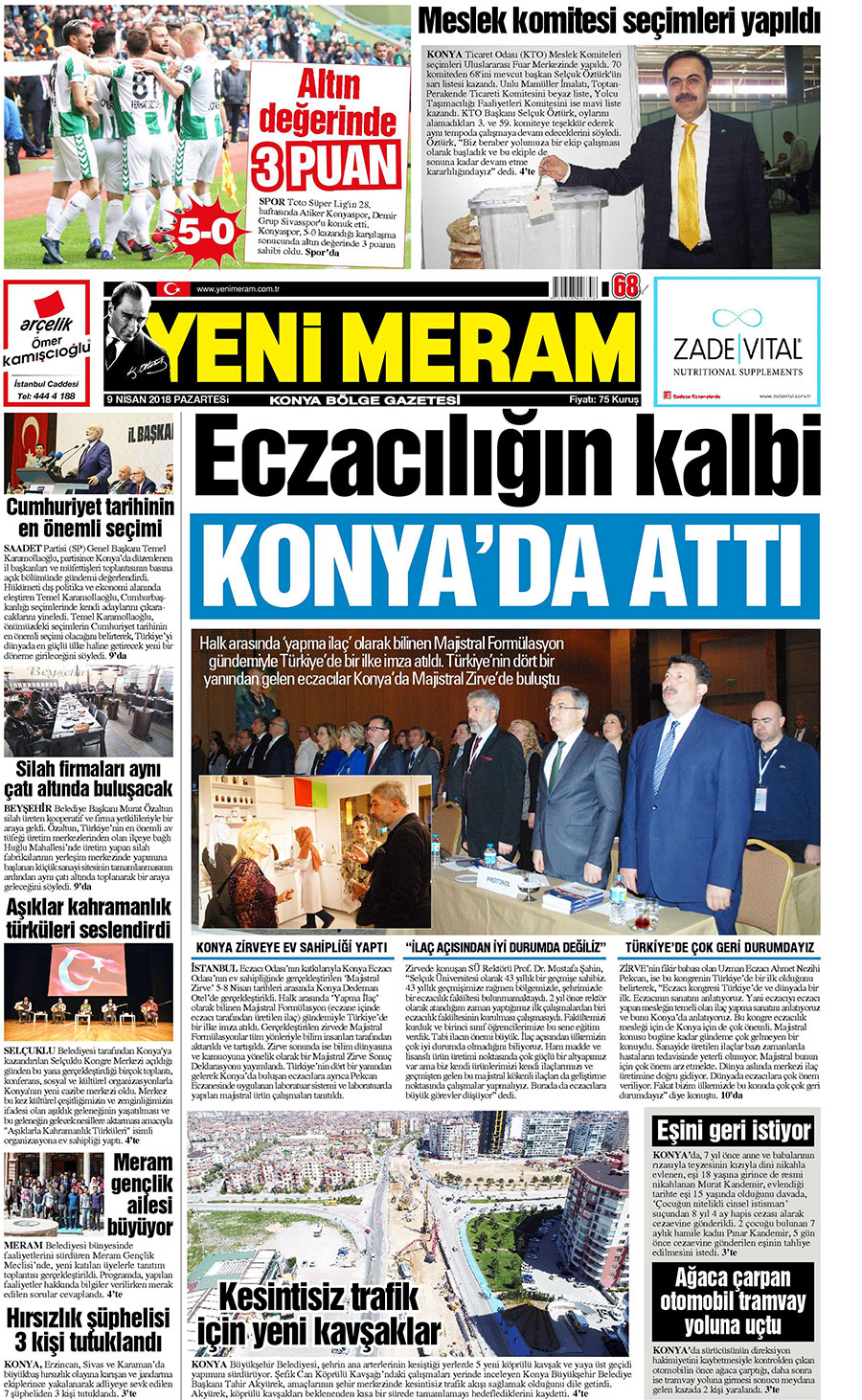 9 Nisan 2018 Yeni Meram Gazetesi