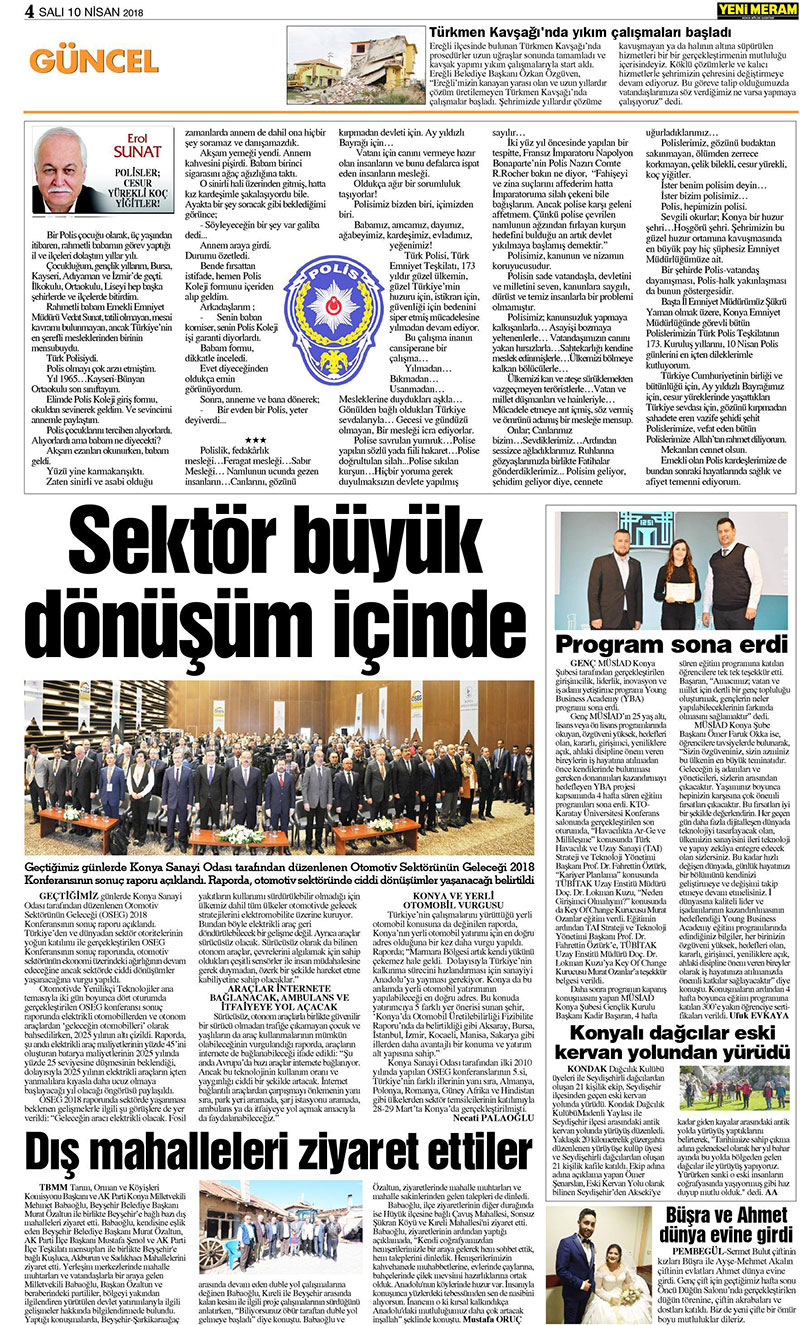 10 Nisan 2018 Yeni Meram Gazetesi
