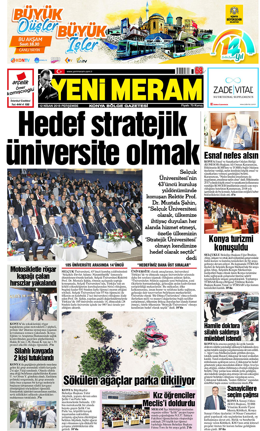 12 Nisan 2018 Yeni Meram Gazetesi