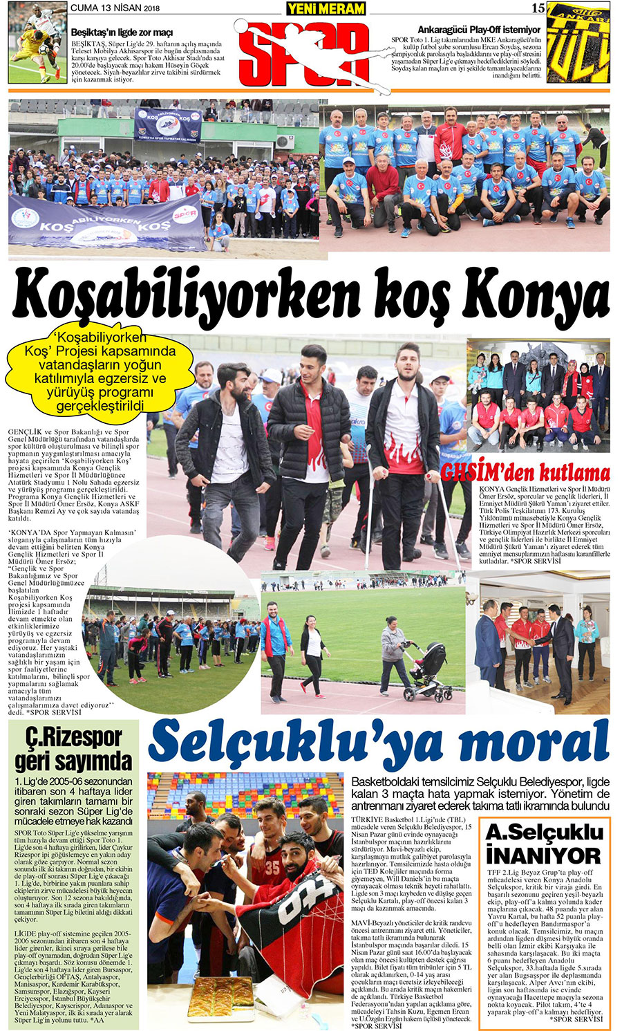13 Nisan 2018 Yeni Meram Gazetesi