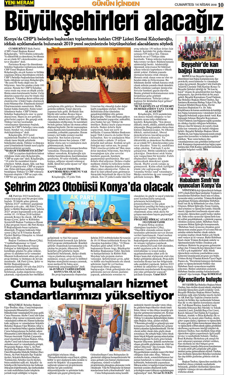 14 Nisan 2018 Yeni Meram Gazetesi