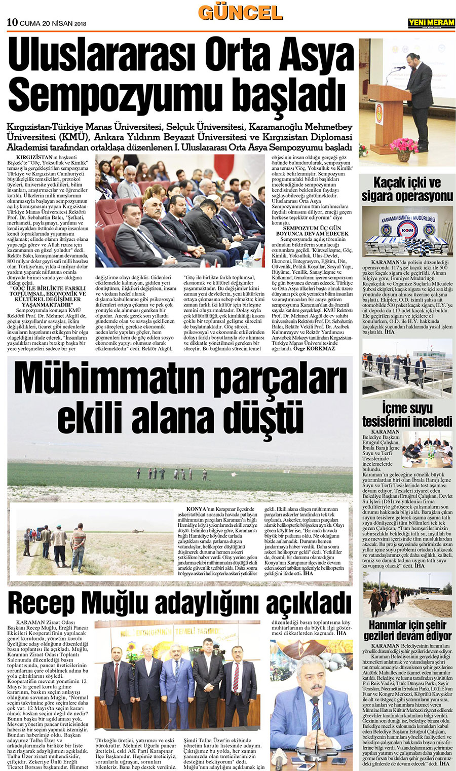 20 Nisan 2018 Yeni Meram Gazetesi