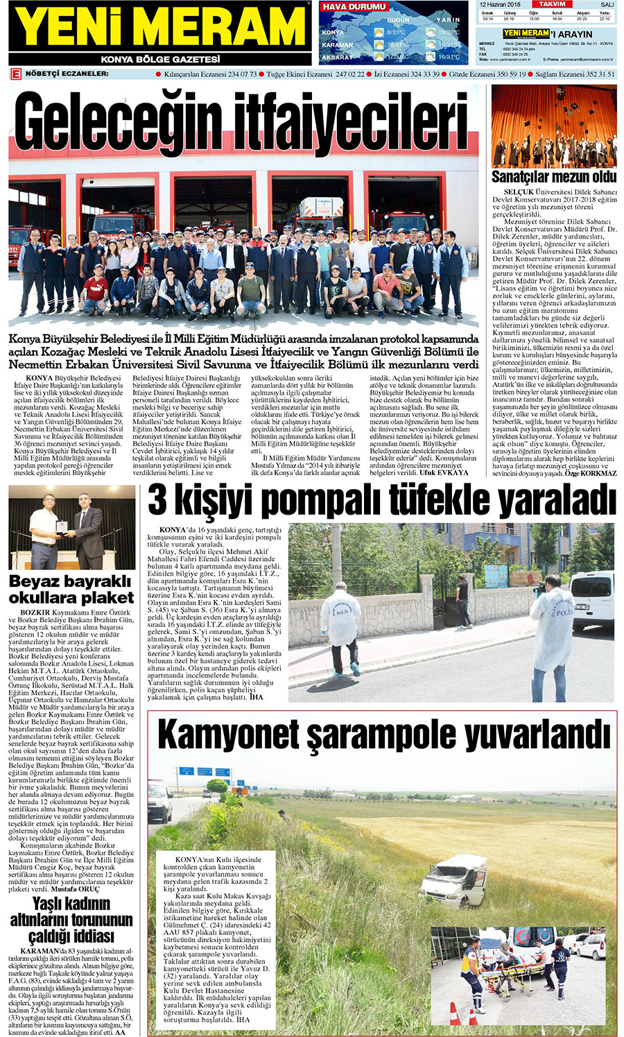 12 Haziran 2018 Yeni Meram Gazetesi