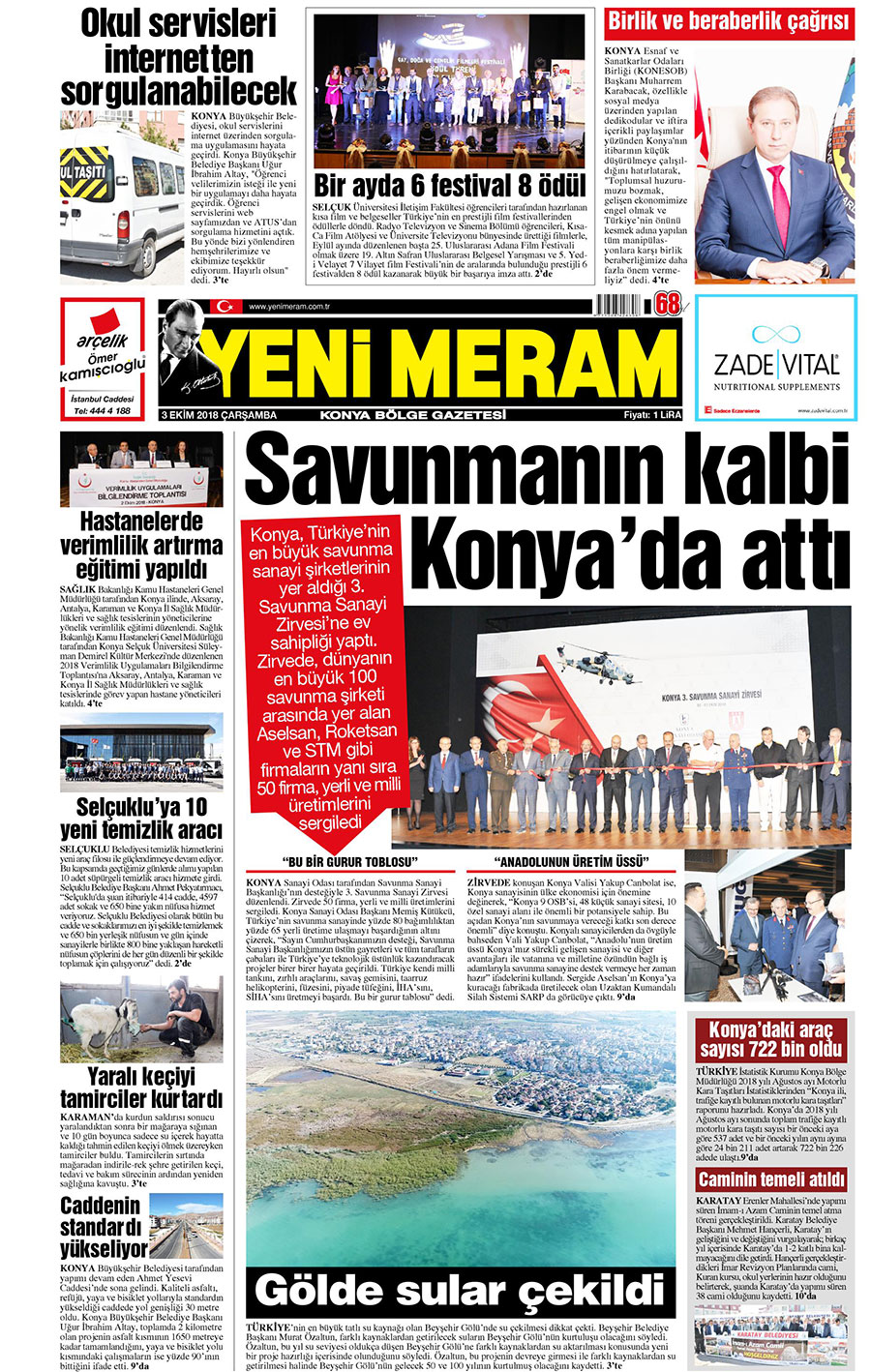 3 Ekim 2018 Yeni Meram Gazetesi