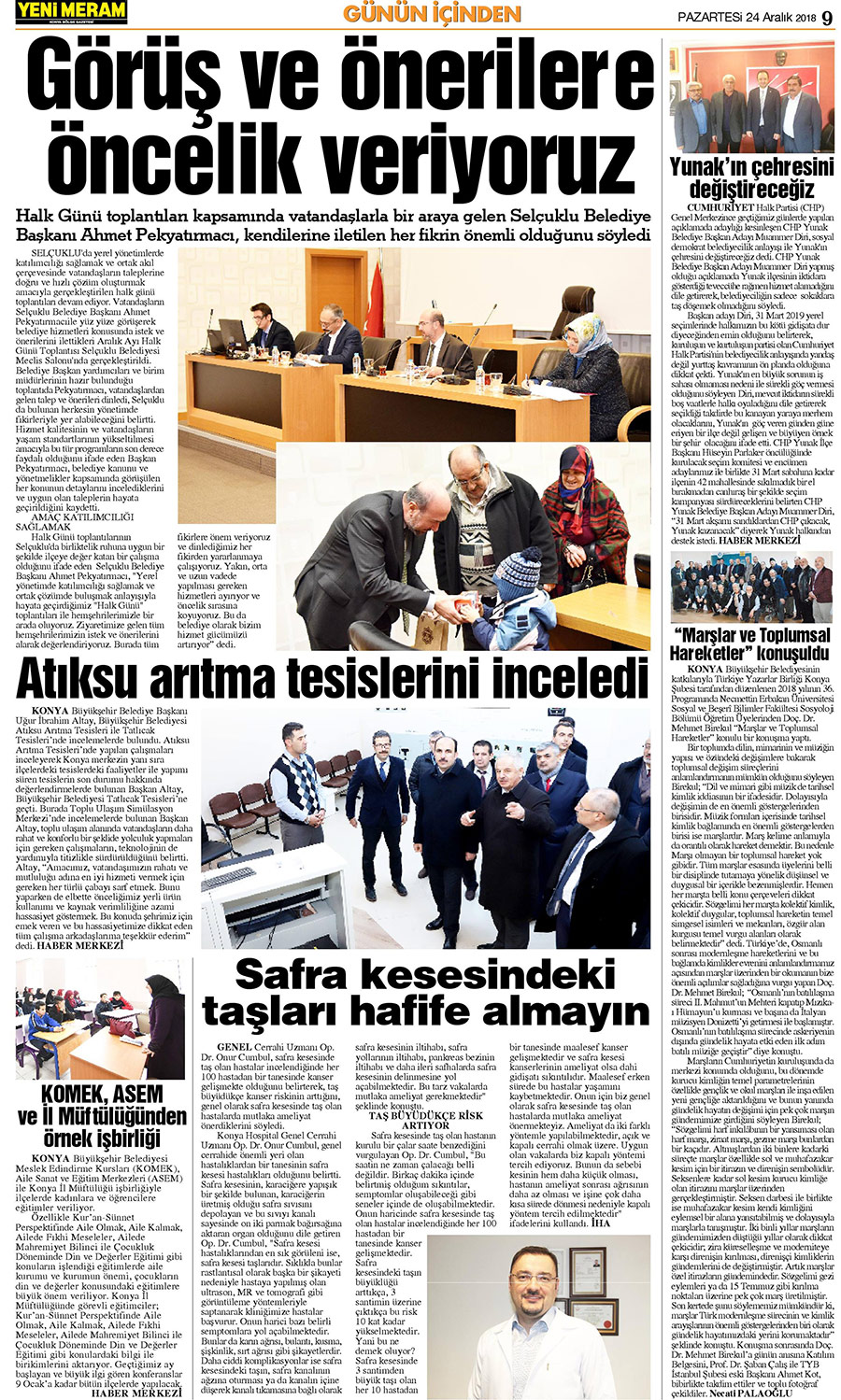 24 Aralık 2018 Yeni Meram Gazetesi