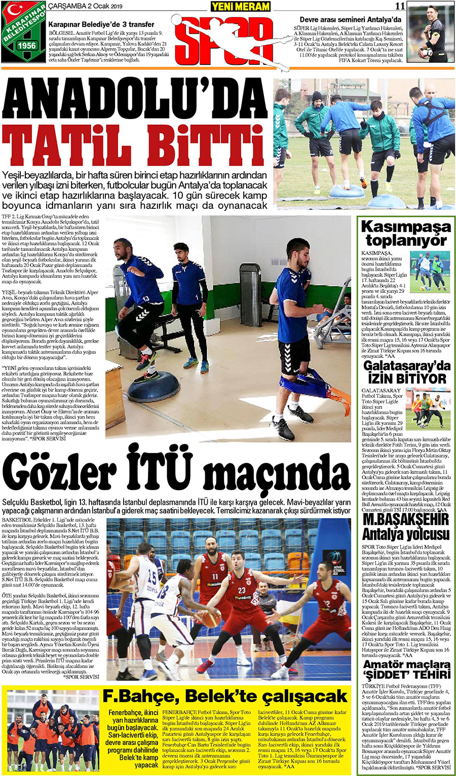 2 Ocak 2019 Yeni Meram Gazetesi