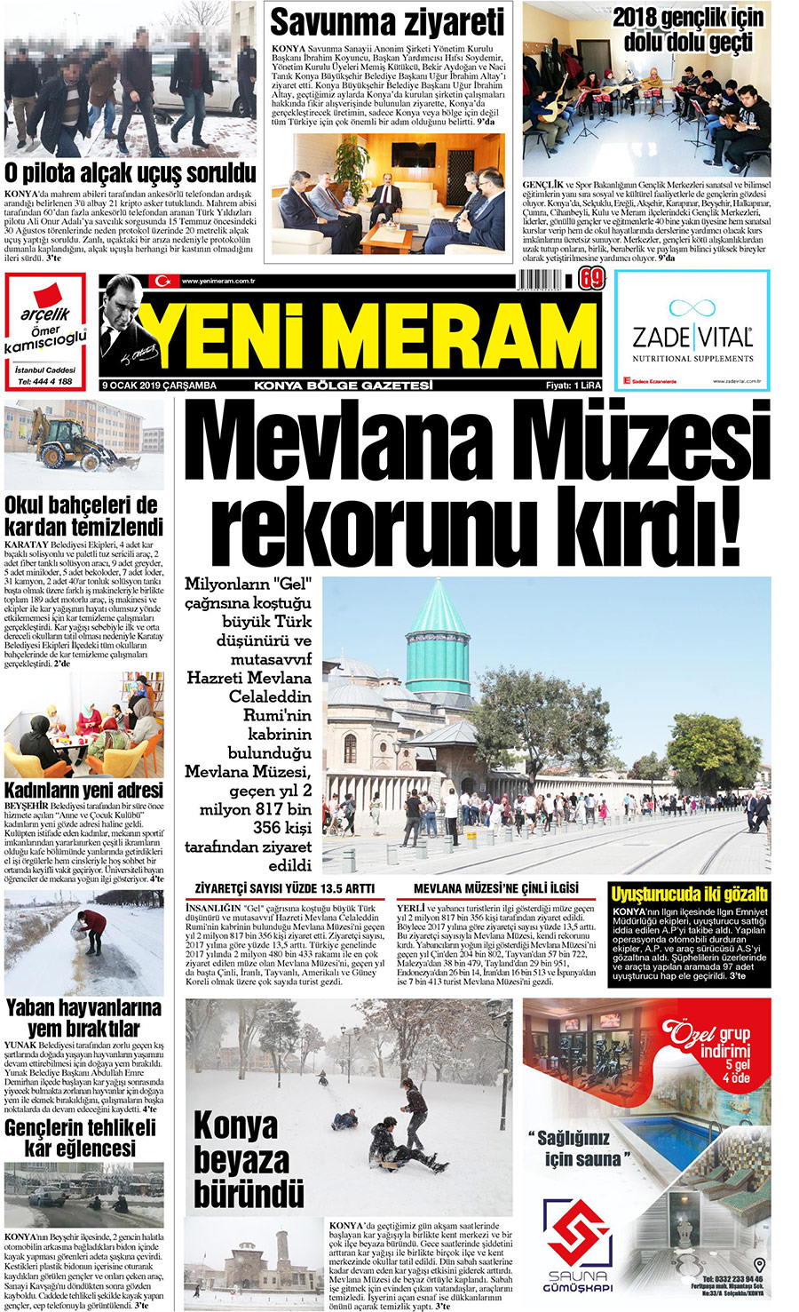 9 Ocak 2019 Yeni Meram Gazetesi