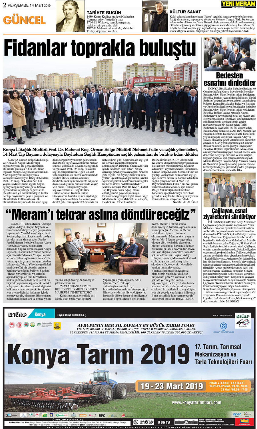 14 Mart 2019 Yeni Meram Gazetesi