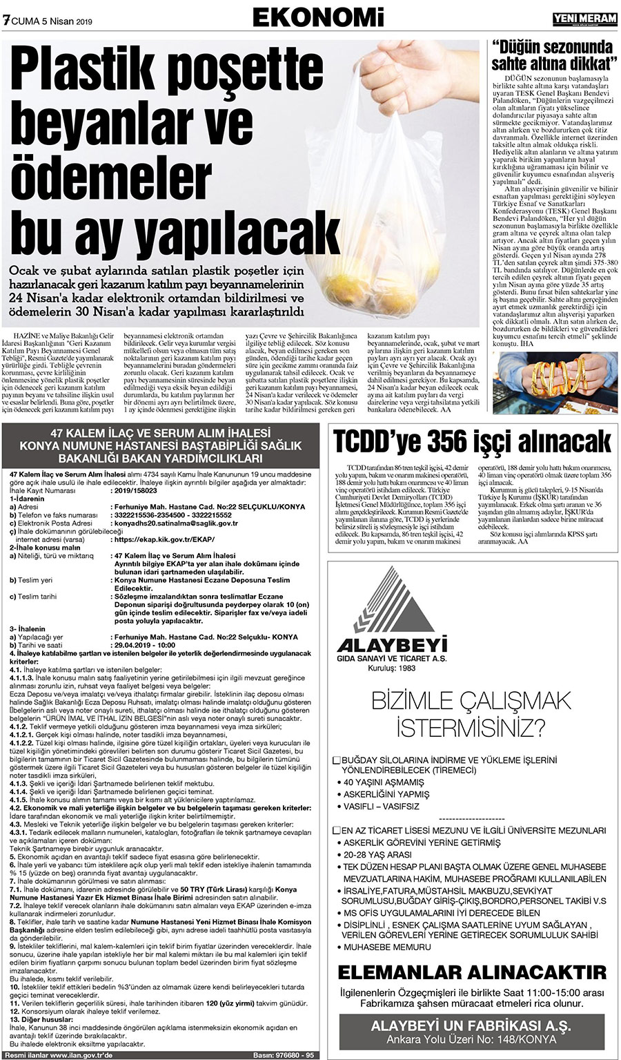 5 Nisan 2019 Yeni Meram Gazetesi