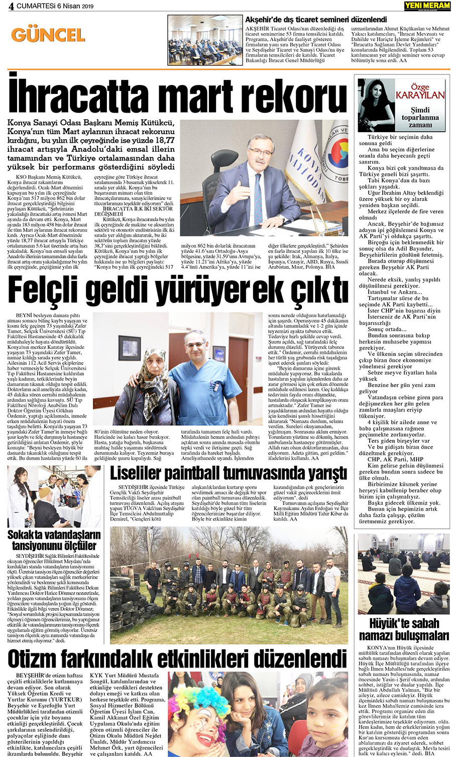 6 Nisan 2019 Yeni Meram Gazetesi