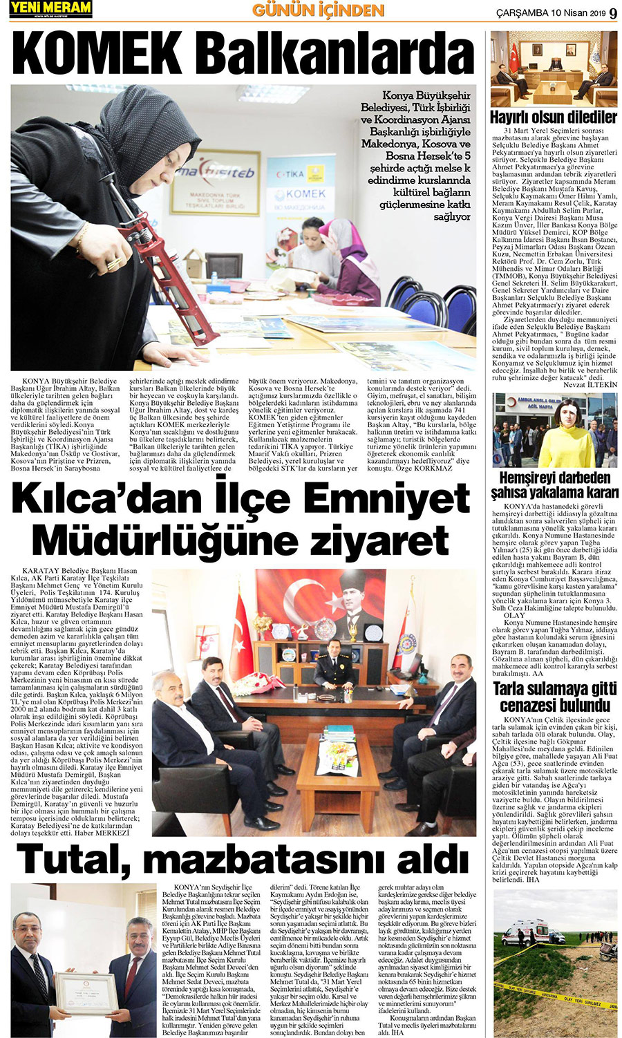 10 Nisan 2019 Yeni Meram Gazetesi