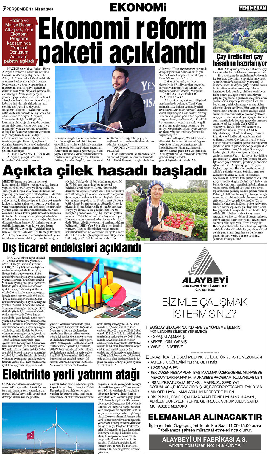 11 Nisan 2019 Yeni Meram Gazetesi