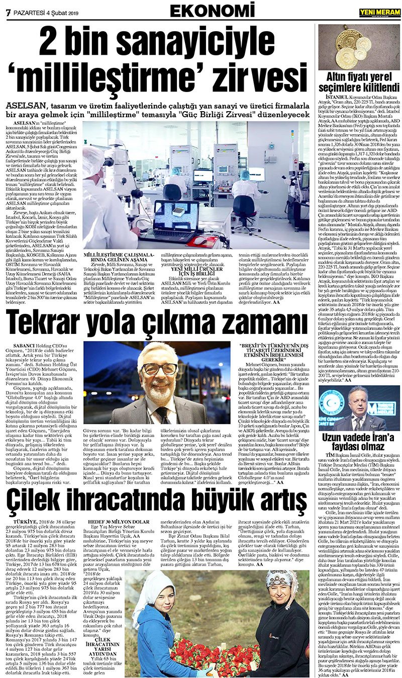 12 Nisan 2019 Yeni Meram Gazetesi