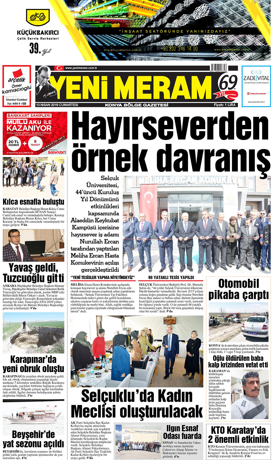 13 Nisan 2019 Yeni Meram Gazetesi