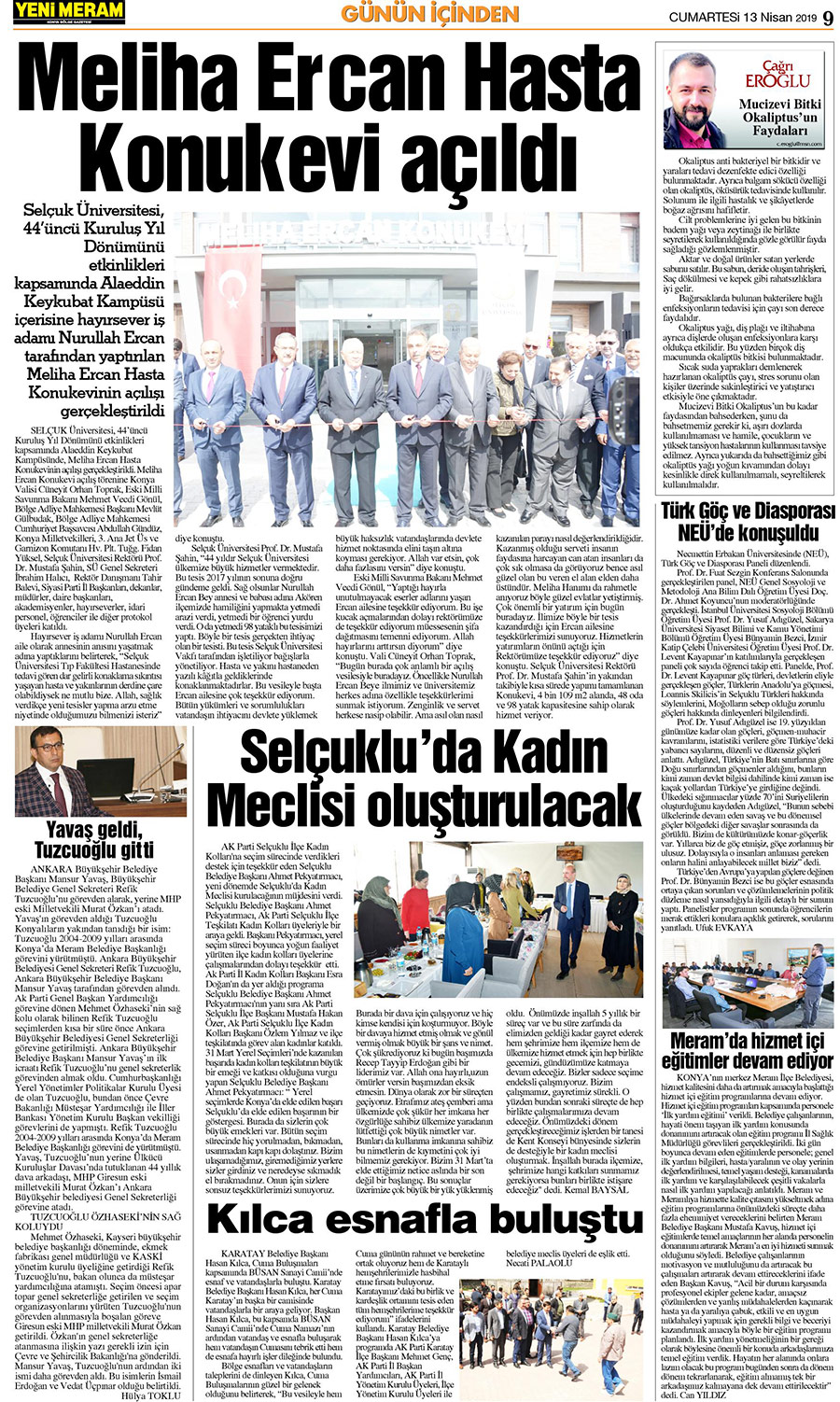 13 Nisan 2019 Yeni Meram Gazetesi