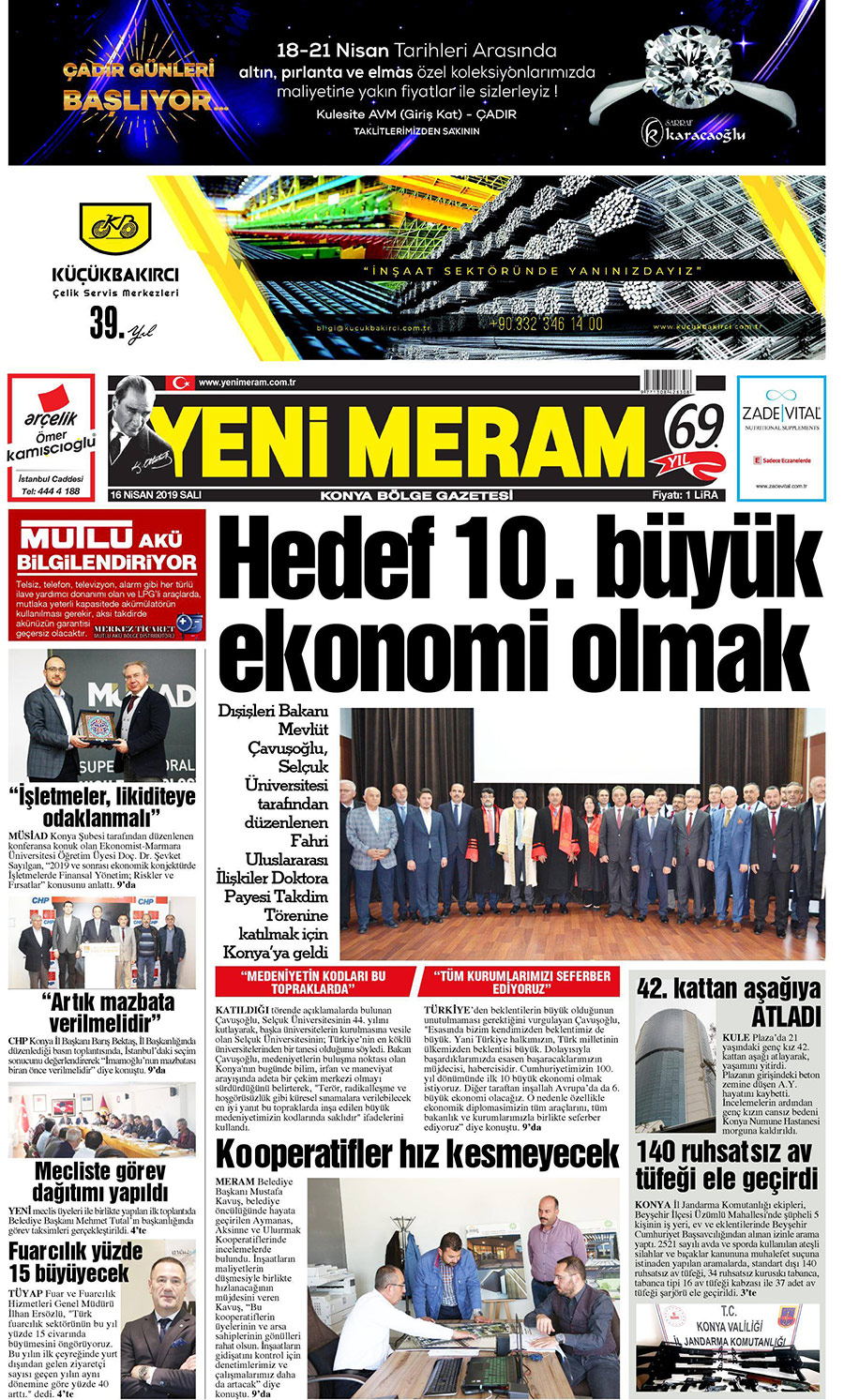 16 Nisan 2019 Yeni Meram Gazetesi
