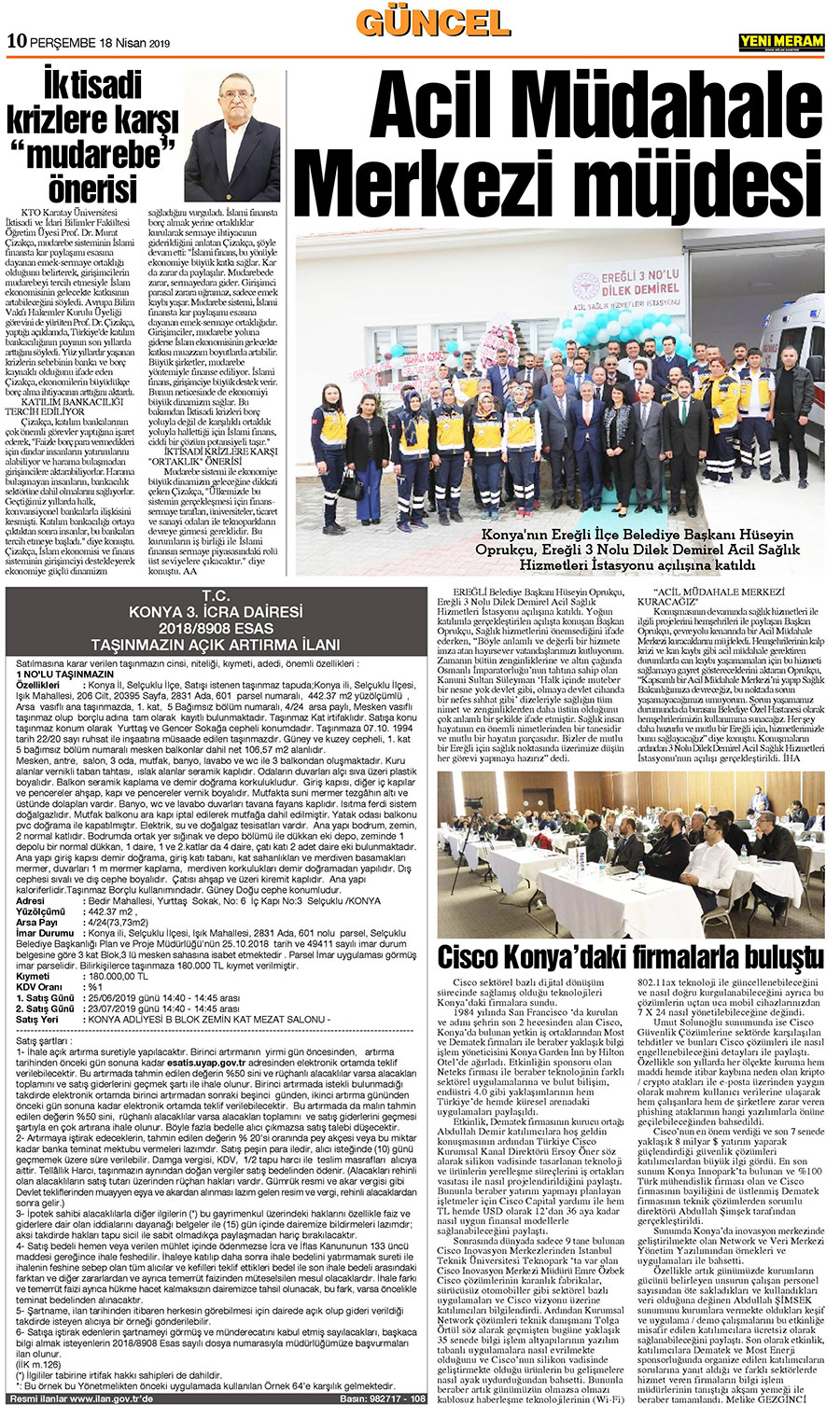 18 Nisan 2019 Yeni Meram Gazetesi
