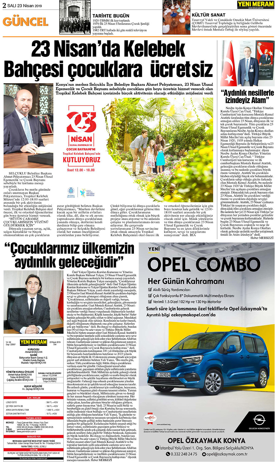 23 Nisan 2019 Yeni Meram Gazetesi