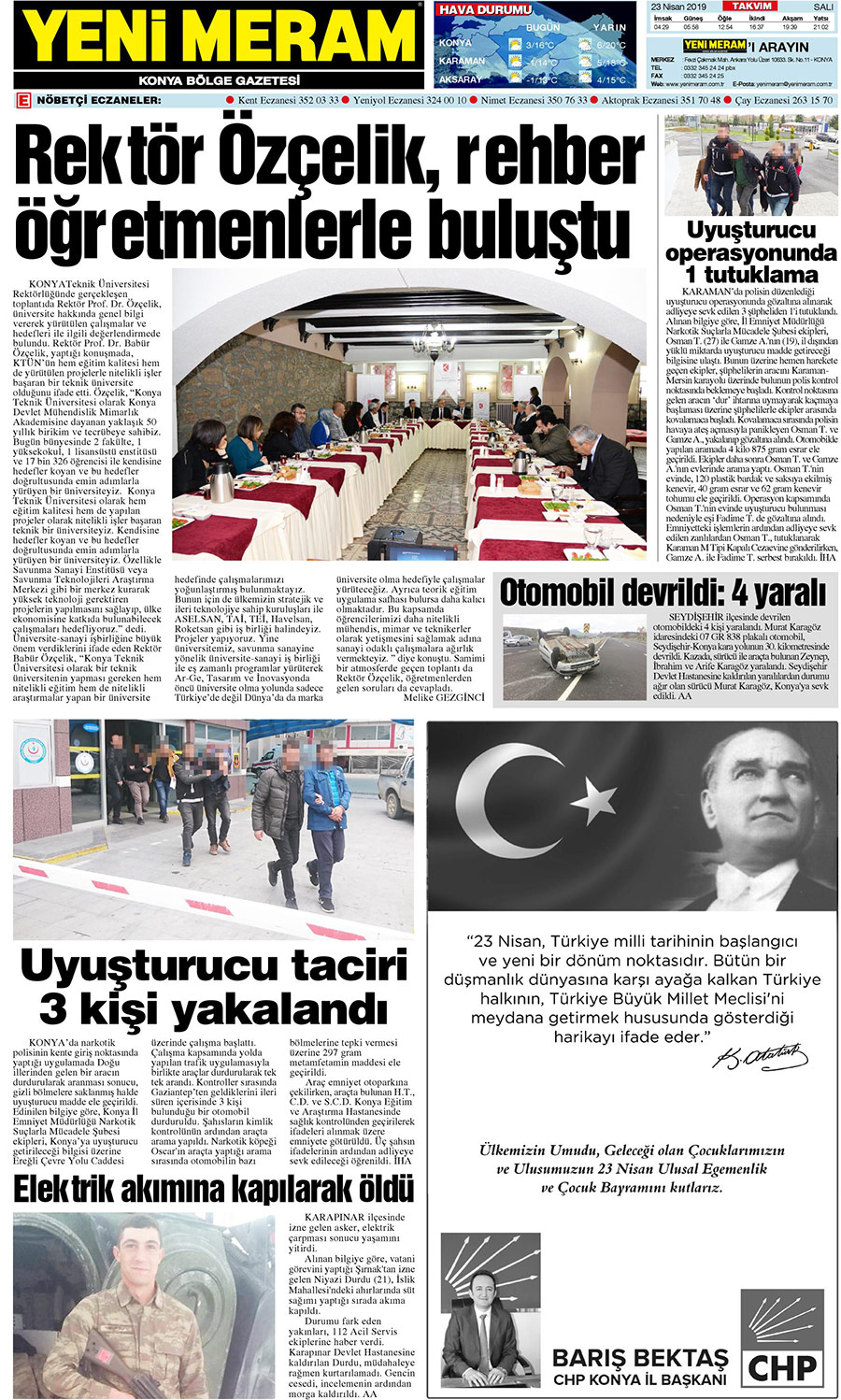 23 Nisan 2019 Yeni Meram Gazetesi