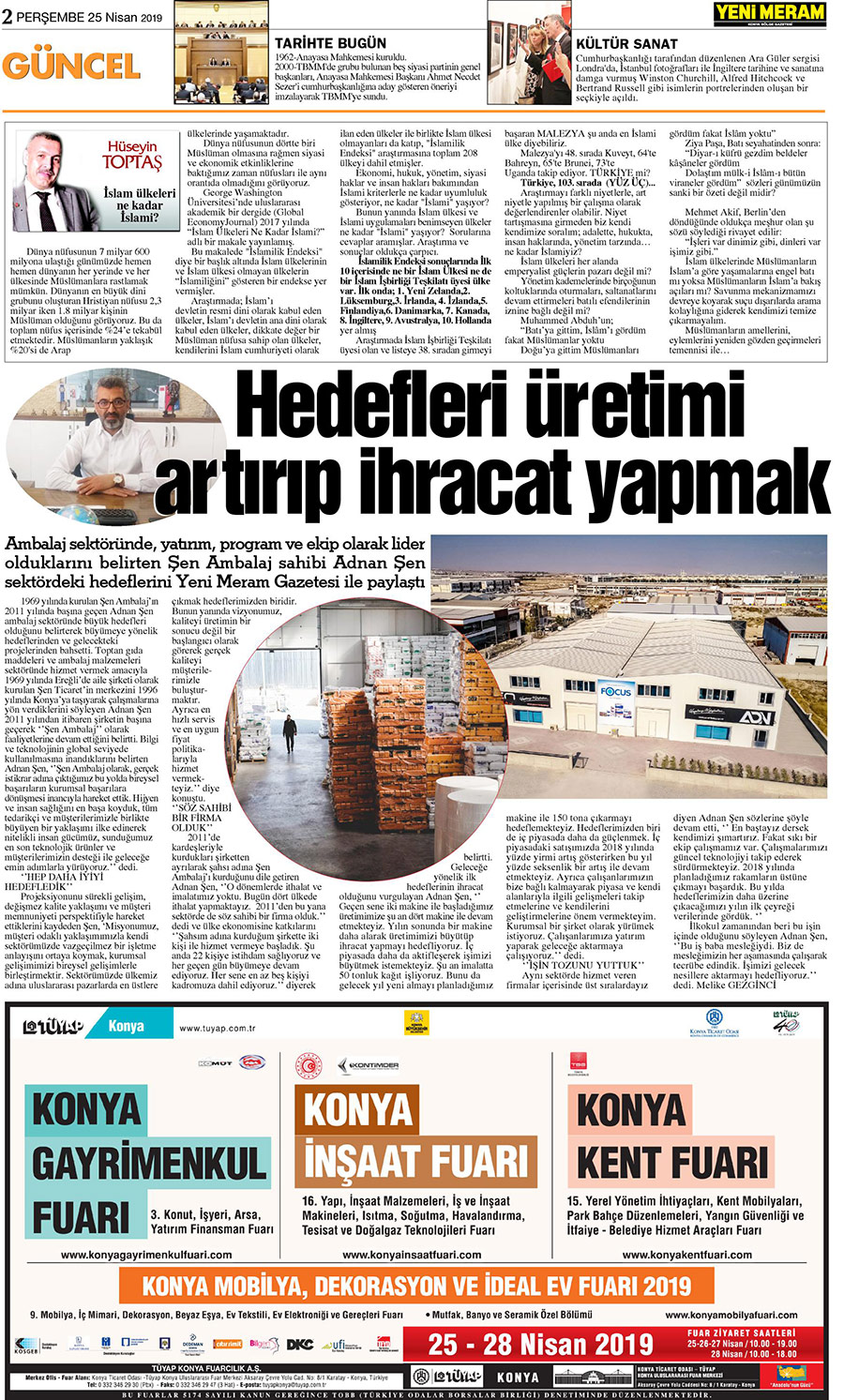 25 Nisan 2019 Yeni Meram Gazetesi