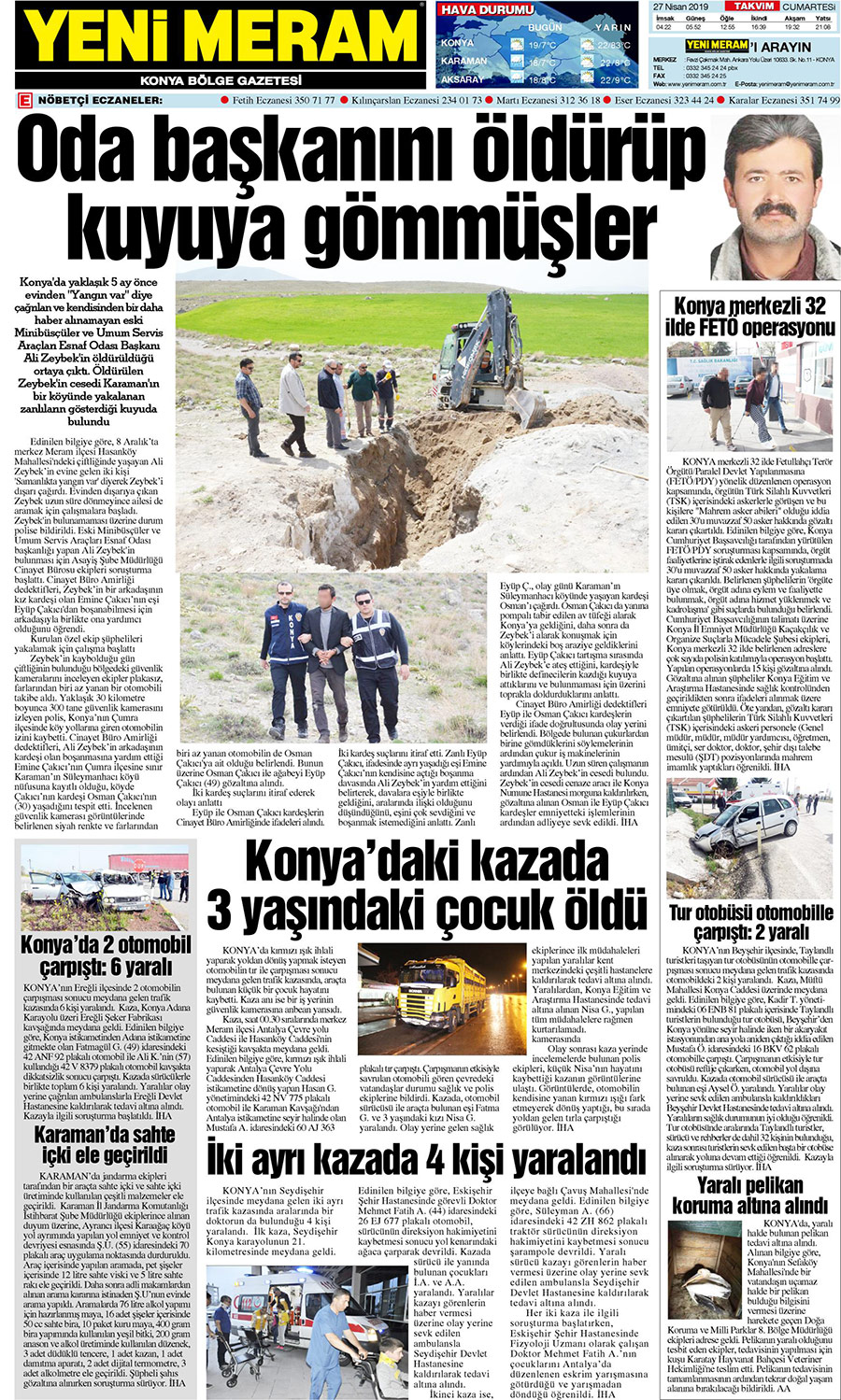 27 Nisan 2019 Yeni Meram Gazetesi