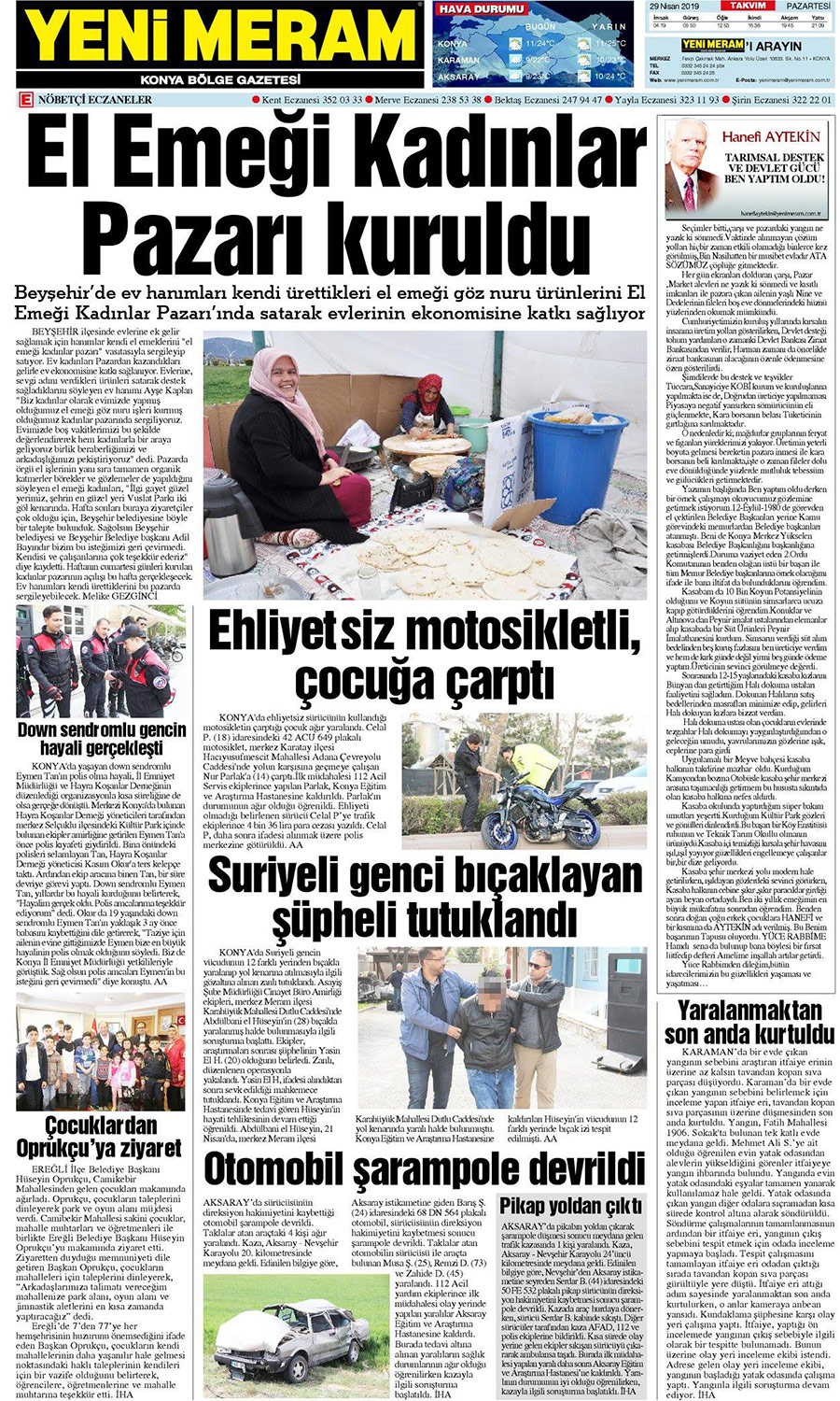29 Nisan 2019 Yeni Meram Gazetesi