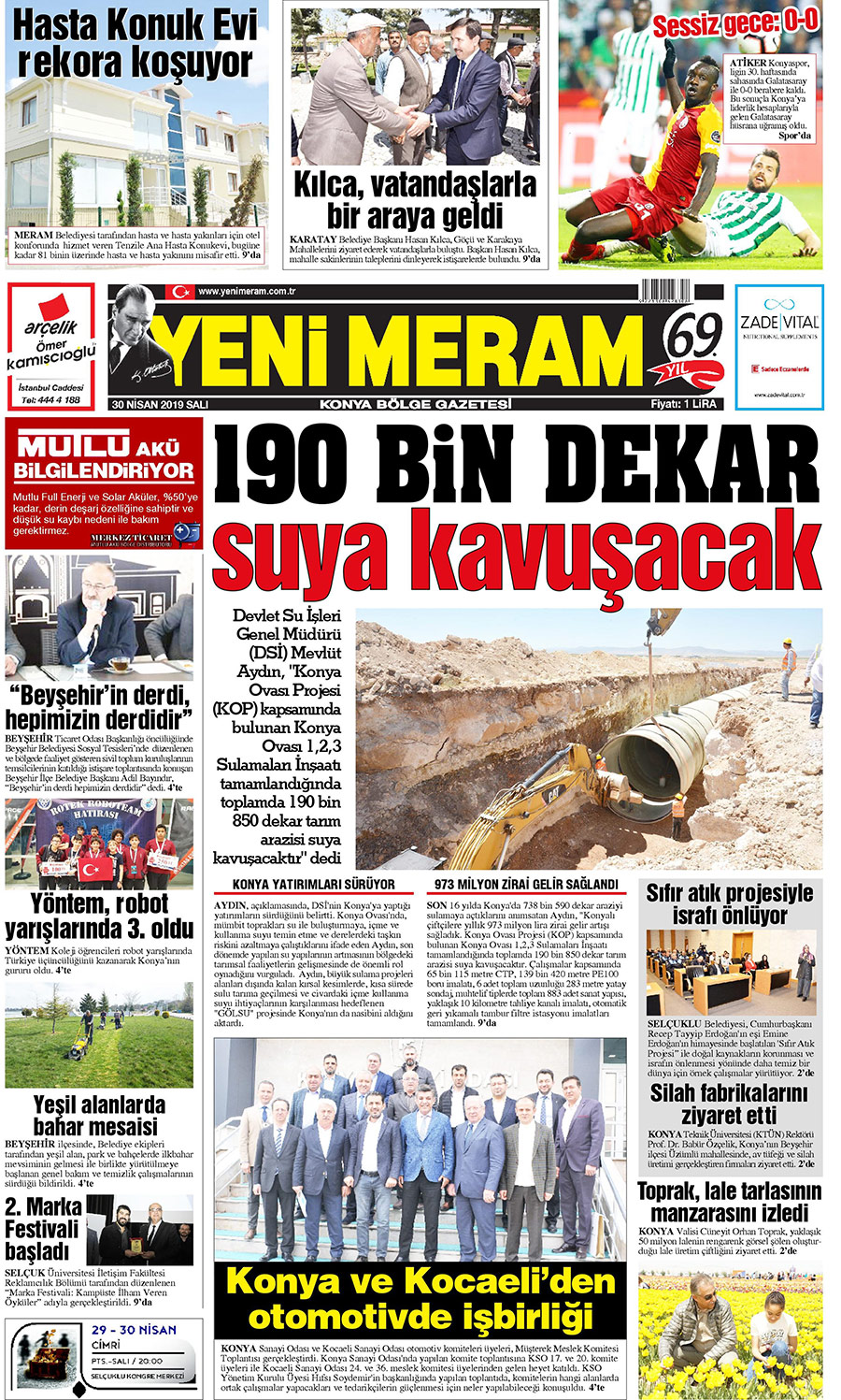 30 Nisan 2019 Yeni Meram Gazetesi