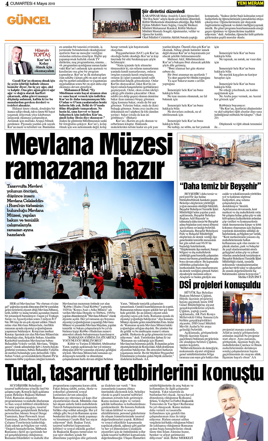 4 Mayıs 2019 Yeni Meram Gazetesi