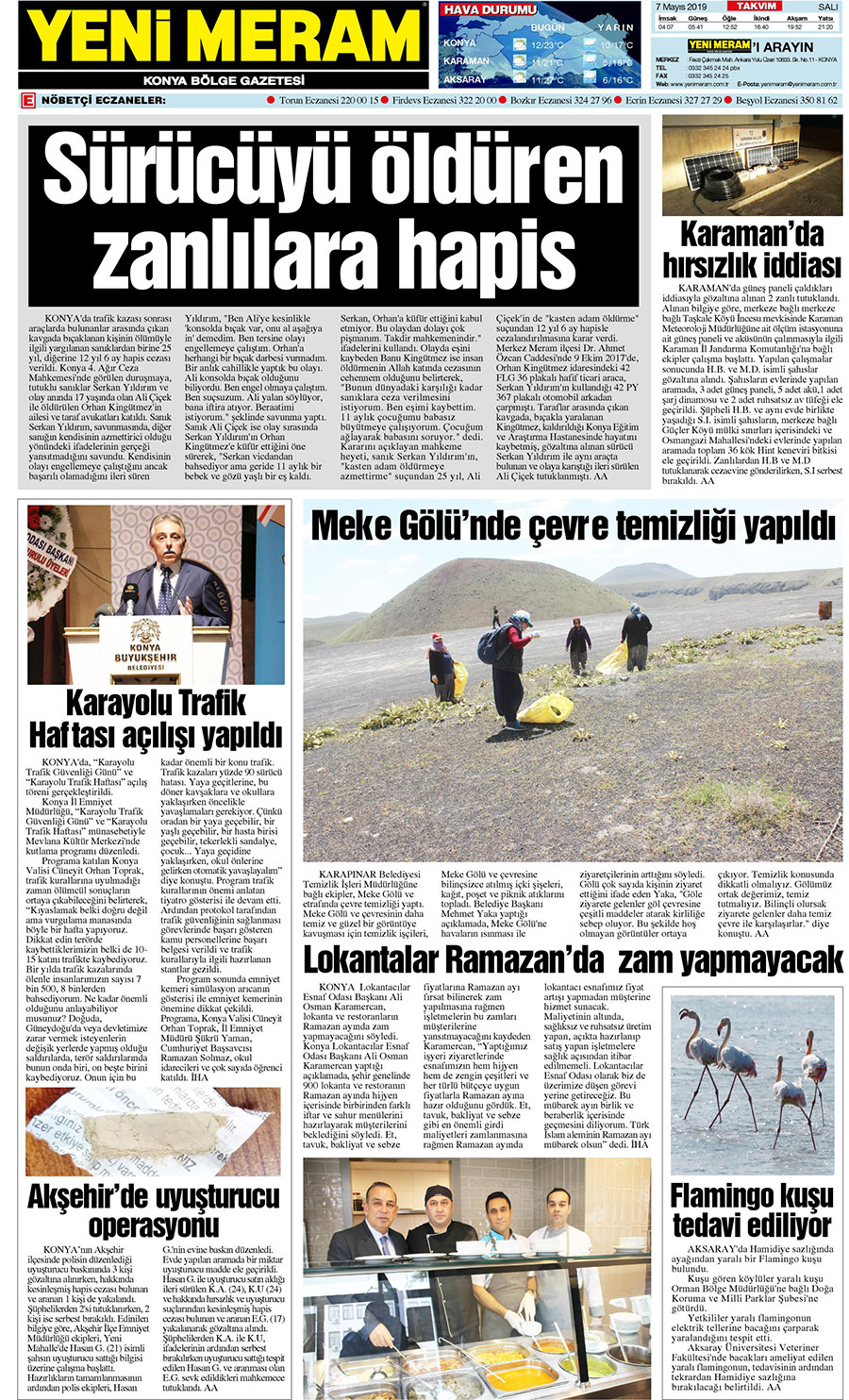 7 Mayıs 2019 Yeni Meram Gazetesi