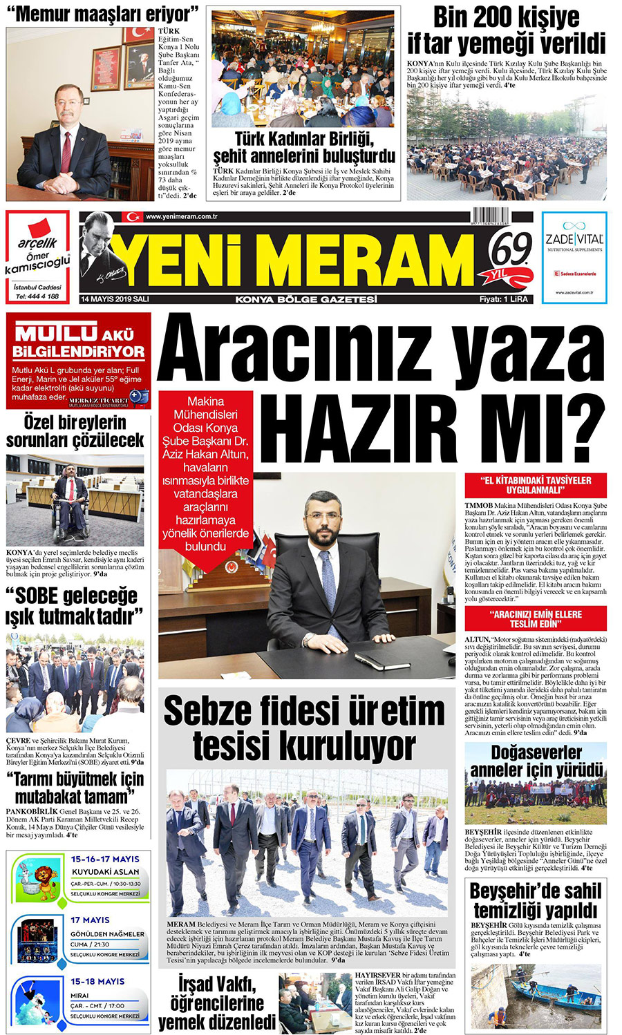 14 Mayıs 2019 Yeni Meram Gazetesi