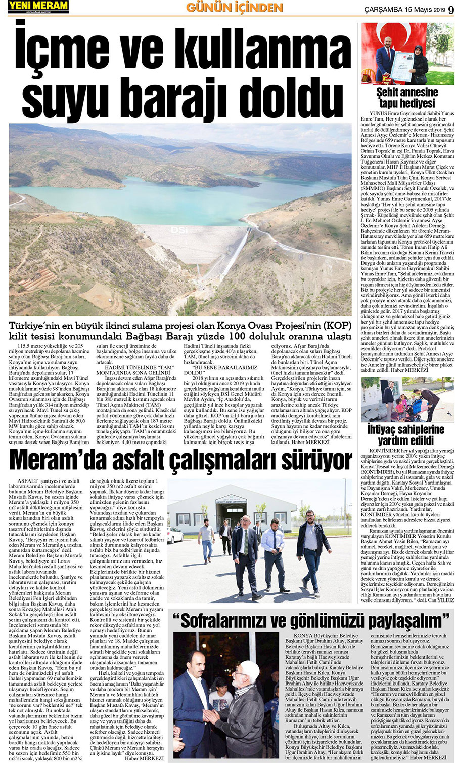 15 Mayıs 2019 Yeni Meram Gazetesi